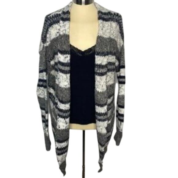 Vintage Mossimo Knit open cardigan sweater striped long normcore Y2K winter S - Picture 1 of 11